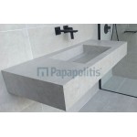 Πάγκος μπάνιου με νιπτήρα 120x50x15 από γρανίτη gres porcell.smaltato επιφάνεια: Ματ με 1 νιπτήρα με κεκλιμένη γούρνα, χρώμα: Γκρι Νιπτηροπάγκοι