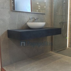 Πάγκος μπάνιου 120x50x15 από γρανίτη gres porcell.smaltato επιφάνεια: Ματ, χρώμα: Μπλε Πάγκοι μπάνιου