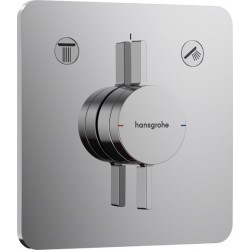Shower tap Wall-mounted external part 2 way material: Brass mixer With plate without hand shower, hose and holder, color: Chrome surface: Glossy Wall-mounted - external part