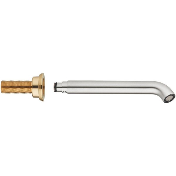 Spout (Nozzle) 18cm Wall-mounted material: Brass, color: Chrome surface: Brushed Bath spouts