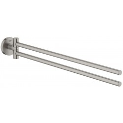 Towel 44cm Folding double material: Brass, color: Chrome surface: Brushed Towel rails