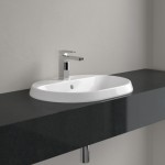 Washbasin Built-in 60x45 material: Porcelain With one hole With overflow, color: White surface: Glossy Built-in