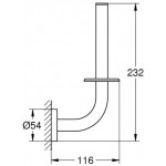 Paper holder vertical material: Brass brushed hard graphite, color: Grey surface: Brushed Toilet paper holders
