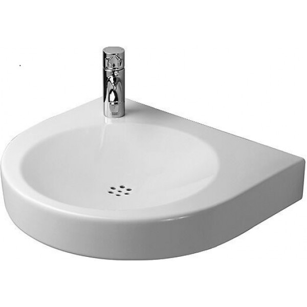 Washbasin Wall-mounted 57,5x52x10,5 no pedestal / Without overflow With 1 bowl With hole on the left material: Porcelain, color: White surface: Glossy Wall-mounted
