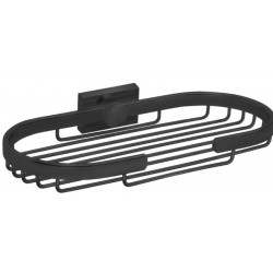 Sponge box material: Brass Single Single-mounted flat 24x13x4cm, color: Black surface: Matt Shower baskets