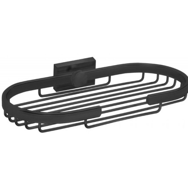 Sponge box material: Brass Single Single-mounted flat 24x13x4cm, color: Black surface: Matt Shower baskets