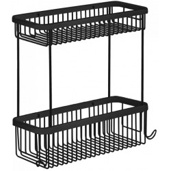 Sponge box material: Brass Double Double-mounted deep 34x13x32 cm, color: Black surface: Matt Shower baskets