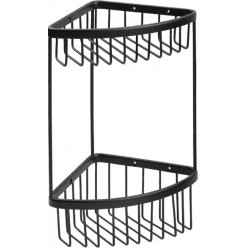 Sponge box material: Brass Corner mounted Double 19x19x32cm, color: Black surface: Matt Shower baskets