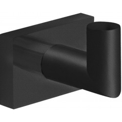 Hook Flat wall mounted material: Brass single, color: Black surface: Matt Hooks