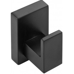 Hook Flat wall mounted material: Brass single, color: Black surface: Matt Hooks