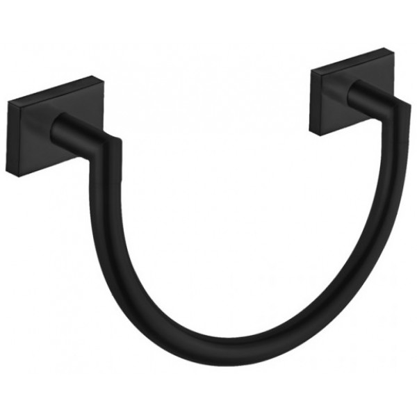 Towel ring open material: Brass, color: Black 25x7x16 cm surface: Matt