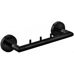 Hook Flat wall mounted material: Brass multi, color: Black surface: Matt Hooks