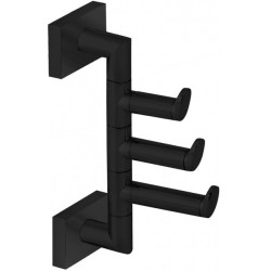 Hook Flat wall mounted material: Brass multi, color: Black surface: Matt Hooks