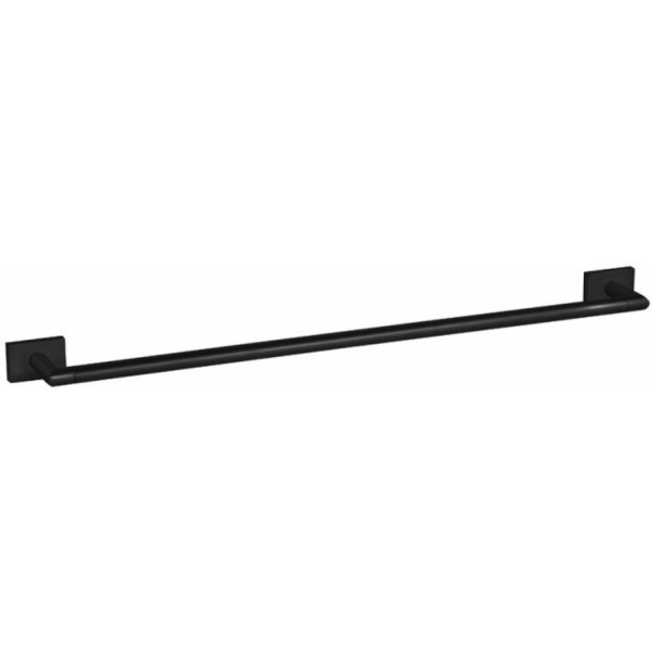 Towel 62x7x4 cm Fixed material: Brass single, color: Black surface: Matt Towel rails