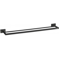 Πετσετοθήκη 62x12x4 cm σταθερή από ορείχαλκο διπλή, χρώμα: Μαύρο επιφάνεια: Ματ Πετσετοθήκες