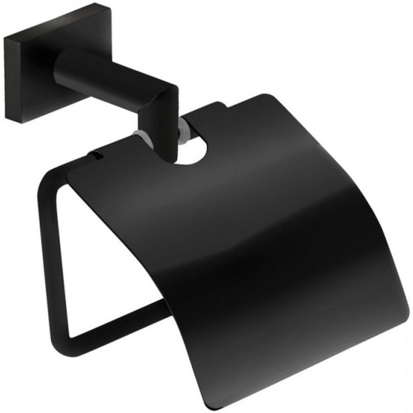 Paper holder with cover material: Brass 15x8x15cm, color: Black surface: Matt Paper holder with cover material: Brass 15x8x15cm, color: Black surface: Matt Toilet paper holders