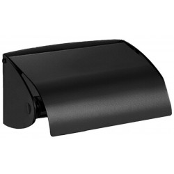 Paper holder with cover material: Brass 14x10x7 cm, color: Black surface: Matt Toilet paper holders