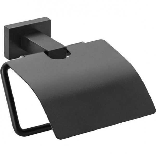 Paper holder with cover material: Brass 13x8x13cm, color: Black surface: Matt Toilet paper holders