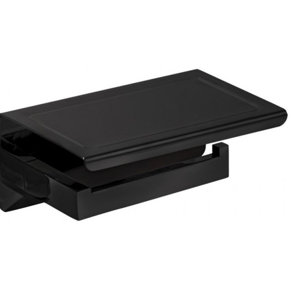 Χαρτοθήκη με ράφι από ορείχαλκο 19x12x8cm, χρώμα: Μαύρο επιφάνεια: Ματ Χαρτοθήκες