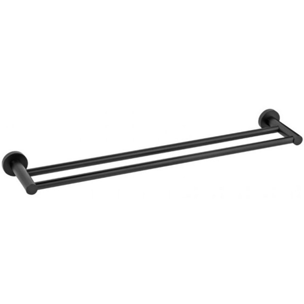 Towel 64x13x5 cm Fixed double material: Brass, color: Black surface: Matt Towel rails Towel 64x13x5 cm Fixed double material: Brass, color: Black surface: Matt Towel rails