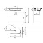 Furniture base with washbasin 84x46x81,7 material: Metal 1 basin countertop, color: Black Cabinets with wash basin