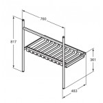 Furniture base with washbasin 84x46x81,7 material: Metal 1 basin countertop, color: Black Cabinets with wash basin