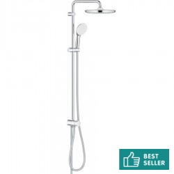 Shower slider rail with head material: Brass With diverter, color: Chrome surface: Glossy Shower rails with head