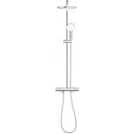 Shower tap with showerpipe and overhead shower Wall-mounted material: Brass thermostatic, color: Chrome surface: Glossy Wall-mounted exposed with showerpipe and overhead shower Shower tap with showerpipe and overhead shower Wall-mounted material: Brass thermostatic, color: Chrome surface: Glossy Wall-mounted exposed with showerpipe and overhead shower