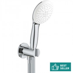 Shower head W/ hose, holder and outlet elbow 2 jets, color: Chrome surface: Glossy Hand showers