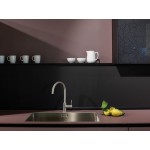 Μπαταρία κουζίνας επικαθήμενη από inox L-spout, χρώμα: Χρωμέ επιφάνεια: Βουρτσισμένη Επικαθήμενες