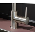 Μπαταρία κουζίνας επικαθήμενη από inox L-spout, χρώμα: Χρωμέ επιφάνεια: Βουρτσισμένη Επικαθήμενες