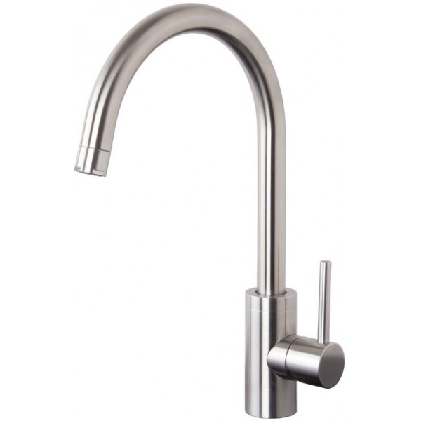 Kitchen tap Deck-mounted material: Inox, color: Chrome surface: Brushed Deck-mounted