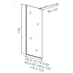 Shower enclosure Linear 140x200 8mm fixed surface: Glossy, color: Chrome Linear