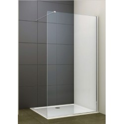 Shower enclosure Linear 140x200 8mm fixed surface: Glossy, color: Chrome Linear