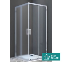 Καμπίνα ντουζιέρας ευθύγραμμη 80x195 6mm συρόμενη επιφάνεια: Γυαλιστερή, χρώμα: Χρωμέ Ευθύγραμμες