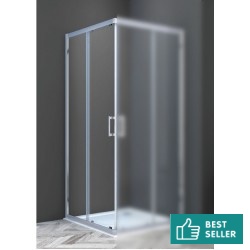Καμπίνα ντουζιέρας ευθύγραμμη 90x195 6mm συρόμενη επιφάνεια: Γυαλιστερή, χρώμα: Χρωμέ Ευθύγραμμες