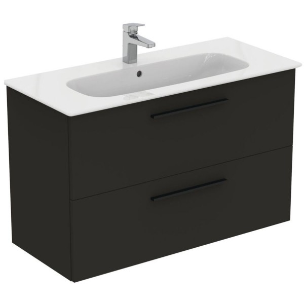 Furniture base with washbasin 104x46x64,5 material: Wood composite 1 basin wall mounted Carbon Grey Matt, color: Dark Grey Cabinets with wash basin Furniture base with washbasin 104x46x64,5 material: Wood composite 1 basin wall mounted Carbon Grey Matt, color: Dark Grey Cabinets with wash basin