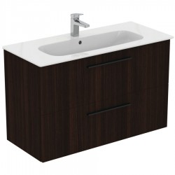 Furniture base with washbasin 104x46x64,5 material: Wood composite 1 basin wall mounted, color: Wenge