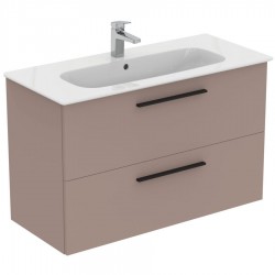 Furniture base with washbasin 104x46x64,5 material: Wood composite 1 basin wall mounted, color: Grey/Beige