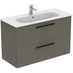 Furniture base with washbasin 104x46x64,5 material: Wood composite 1 basin wall mounted Quartz Grey Matt, color: Grey