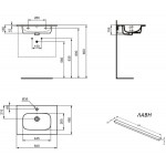 Furniture base with washbasin 64x46x64,5 material: Wood composite 1 basin wall mounted Carbon Grey Matt, color: Dark Grey Cabinets with wash basin