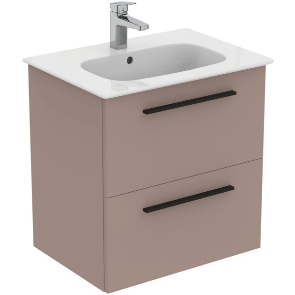 Furniture base with washbasin 64x46x64,5 material: Wood composite 1 basin wall mounted Greige Matt, color: Grey/Beige Cabinets with wash basin Furniture base with washbasin 64x46x64,5 material: Wood composite 1 basin wall mounted Greige Matt, color: Grey/Beige Cabinets with wash basin