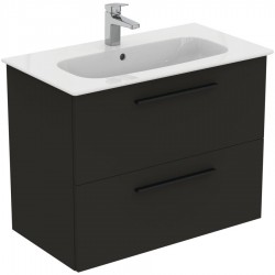 Furniture base with washbasin 84x46x64,5 material: Wood composite 1 basin wall mounted Carbon Grey Matt, color: Dark Grey Cabinets with wash basin