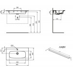 Βάση επίπλου με νιπτήρα 84x46x64,5 από ξύλο συνθετικό επίτοιχου τύπου με 1 νιπτήρα με λαβές silk black, natural oak, χρώμα: Ξύλο Δρυς Βάσεις επίπλου με νιπτήρα