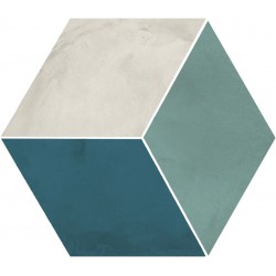 Patchwork tile 25x21,6 Italy, shape: Hexagon 1st choice surface: Matt Rombo Esagono, naturale, 9mm, hue: Mix Patchworks