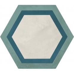 Patchwork tile 25x21,6 Italy, shape: Hexagon 1st choice surface: Matt Cornice Esagono, naturale 9mm, hue: Mix Patchworks