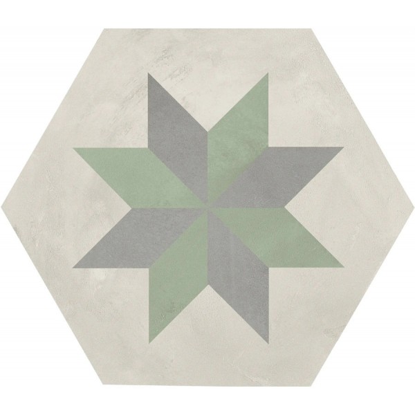 Patchwork tile 25x21,6 Italy, shape: Hexagon 1st choice surface: Matt Stella Esagono, naturale, 9mm, hue: Mix Patchworks Patchwork tile 25x21,6 Italy, shape: Hexagon 1st choice surface: Matt Stella Esagono, naturale, 9mm, hue: Mix Patchworks