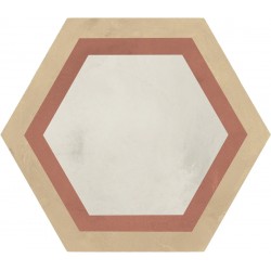 Patchwork πλακιδίου 25x21,6 Ιταλίας, σχήμα: Εξάγωνο Α’ διαλογής επιφάνεια: Ματ Cornice Esagono naturale, 9mm, απόχρωση: Μπεζ Patchwork