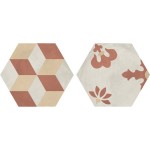Patchwork tile 25x21,6 Italy, shape: Hexagon 1st choice surface: Matt Mix Esagono, naturale, 9mm, hue: Mix Patchworks