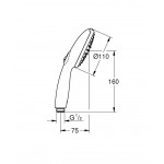 Shower head 2 jets, color: Chrome surface: Glossy Hand showers Shower head 2 jets, color: Chrome surface: Glossy Hand showers